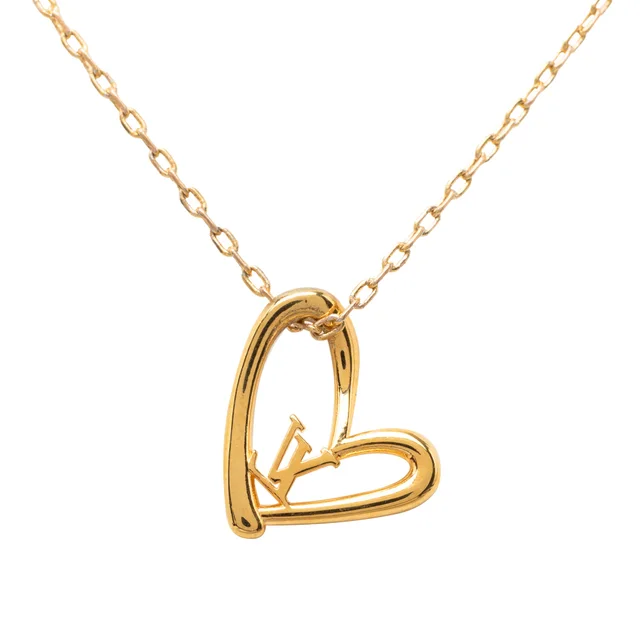 Gold Louis Vuitton Gold Plated LV Fall In Love Pendant Necklace in Gold from Designer Revival, photo 2 of 2