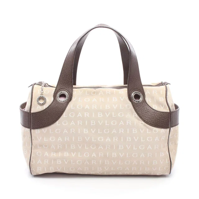 Bvlgari Logo Mania Canvas Leather Handbag in Canvas from LuxUness