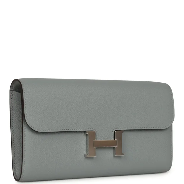 Hermès Constance Wallet To Go Gris Pantin Evercolor Palladium Hardware in Grey Lambskin from Madison Avenue Couture, photo 2 of 10