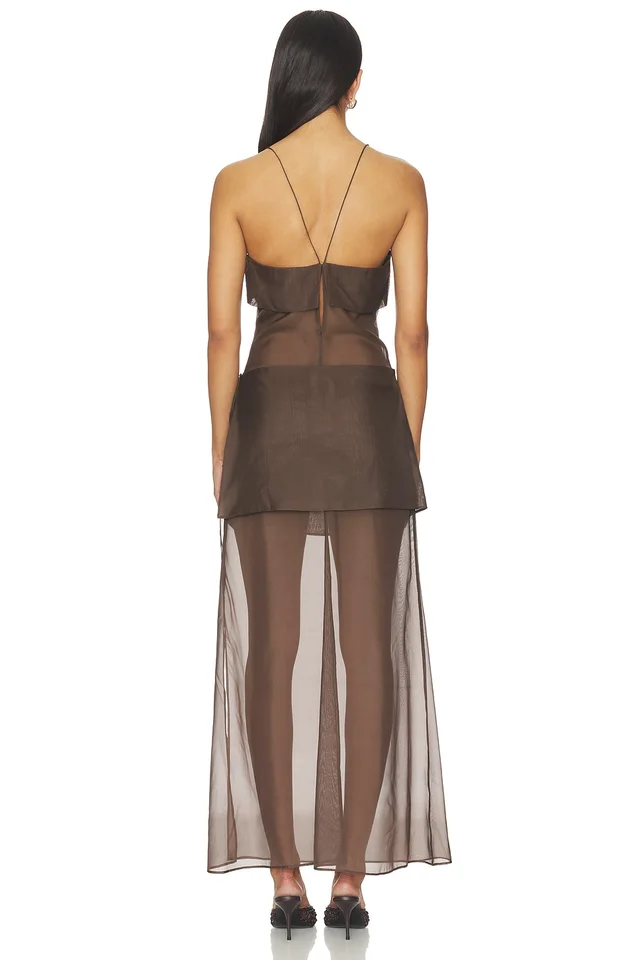 EAVES Athina Maxi Dress in Chocolate Brown, photo 3 of 4 from REVOLVE (Canada)