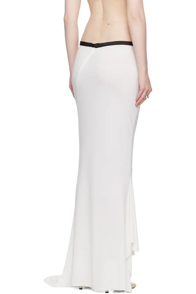 AARON ESH SSENSE Exclusive Bridal Capsule Asymmetric Fish Tail Maxi Skirt, photo 3 of 5 from SSENSE