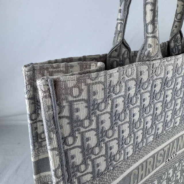 Dior Large Book Tote in embroidery canvas, oblique canvas from Reowned, photo 5 of 25