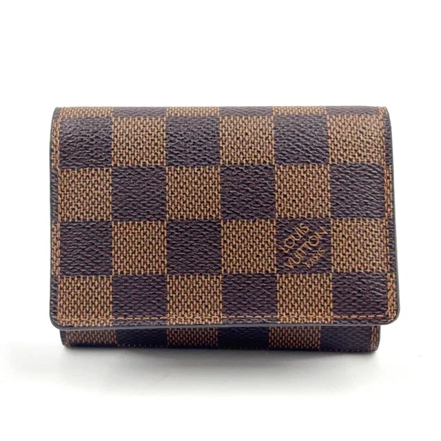Louis Vuitton Envelope Business Card Holder Damier Ebene Leather Brown Case in Brown Leather from The Reluxe