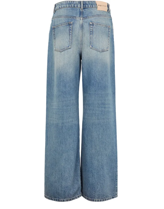 MCQUEEN Straight-cut jeans in Blue 100% cotton, photo 3 of 6 from 24S (US)
