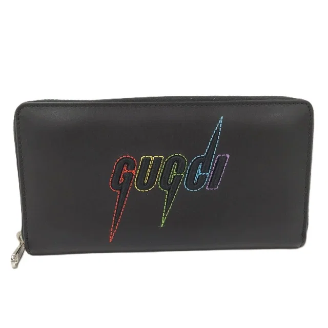 Gucci Blade Embroidery Zip Around Wallet in Leather from The Reluxe