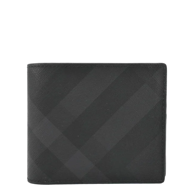 Burberry London Check-Print Canvas Bi-Fold Men's Wallet Black in Black Canvas from Dallas Designer Handbags