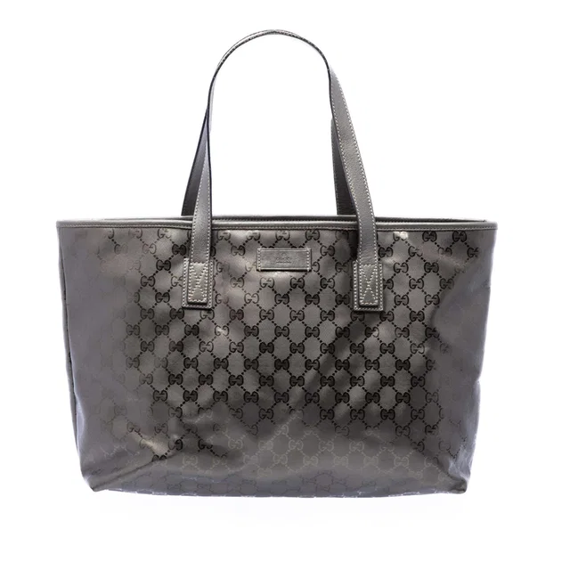 Gold Gucci Medium GG Imprime Tote in Gold Coated canvas from Designer Revival