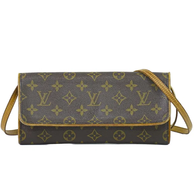 Louis Vuitton Pochette Twin GM Monogram 2-Way Shoulder Bag Clutch Brown in Brown Coated canvas from The Reluxe