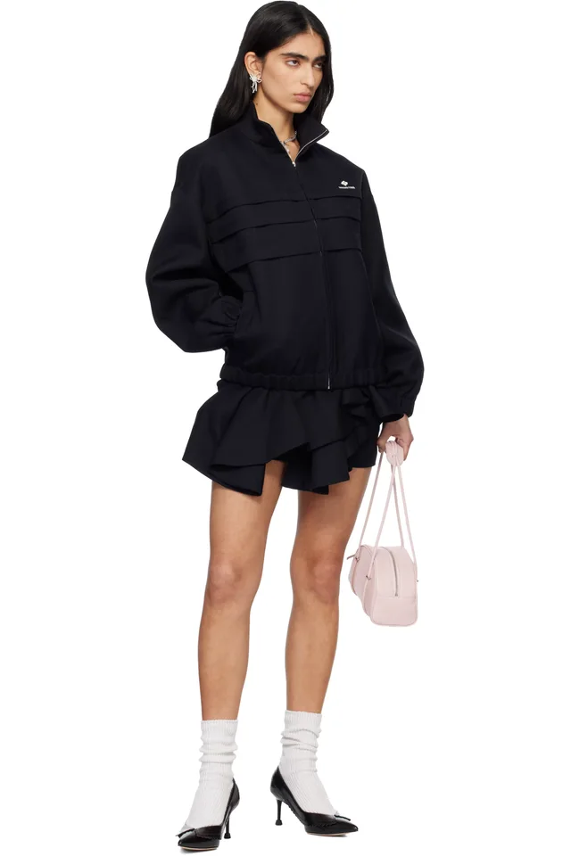 SHUSHU/TONG Navy Asymmetrical Bow & Ruffle Miniskirt, photo 4 of 4 from SSENSE