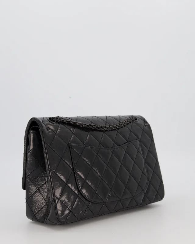 Chanel Black Reissue 226 Medium Double Flap Bag in Patent Leather with So Black Hardware in Black Patent leather from Sellier, photo 7 of 19