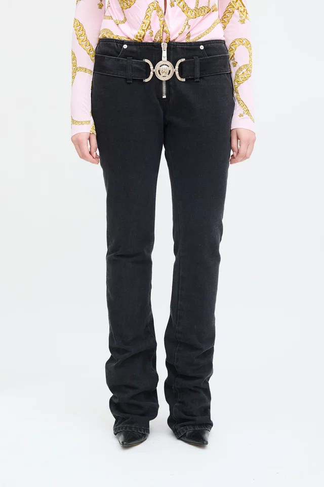 Versace Belted Slouch Jeans from VSP Consignment