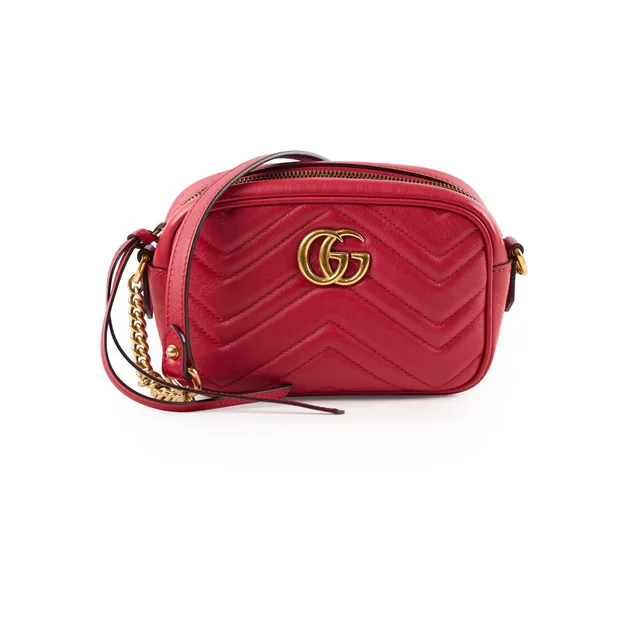 Gucci Mini Marmont Red Crossbody in Red Leather from The Purse Affair