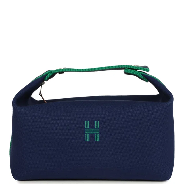 Hermès Bride-A-Brac GM Marine Canvas Palladium Hardware in Navy Canvas from Madison Avenue Couture