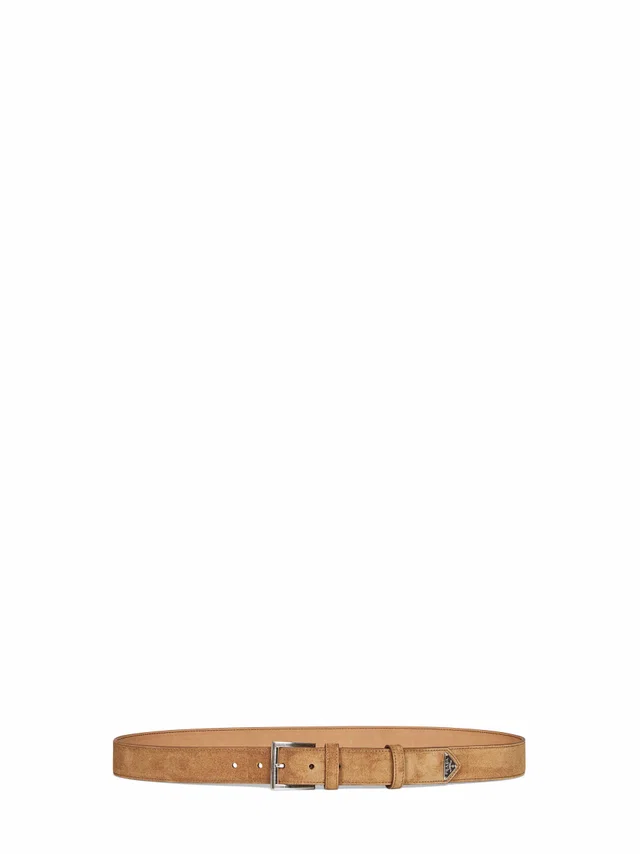 Prada Suede Belt — Beige Polyamide in Beige Suede from HEWI