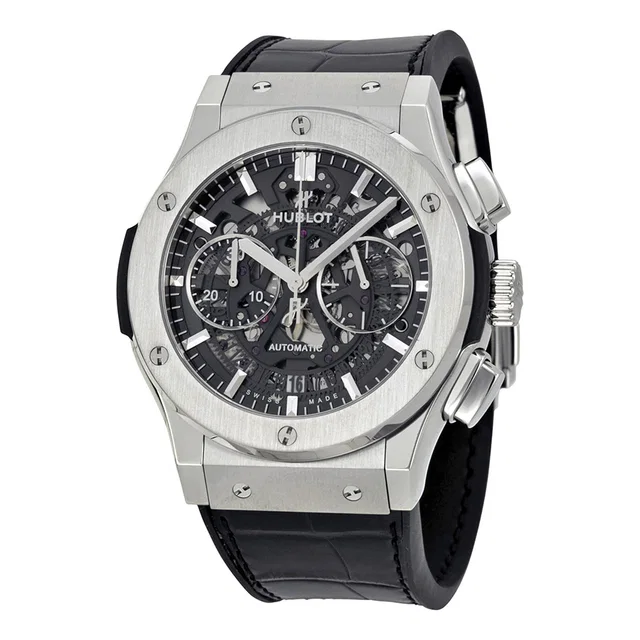 Hublot Classic Fusion Chronograph Skeleton Dial Mens Watch 525.NX.0170.LR in black|gray Crocodile from Jomashop.com