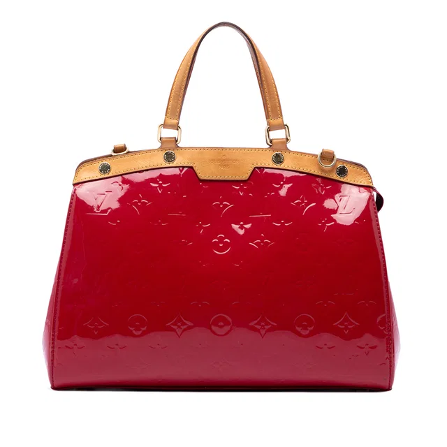 Red Louis Vuitton Monogram Vernis Brea MM Satchel in Red Leather from Designer Revival