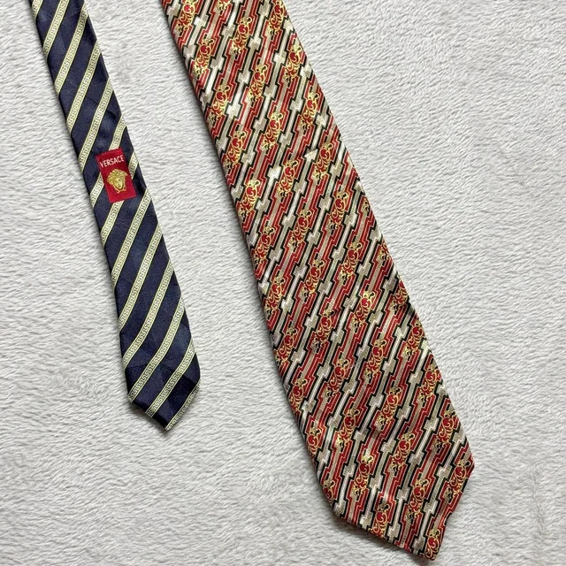 Genuine Gianni Versace Red Gold & Black Split Pattern Silk Tie Made In Italy in black|gold|red Silk from Poshmark