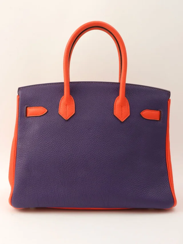 Hermès 2012 Made Birkin 30 Rouge Vif/Rouge Pivoine/Ultraviolet in Red Togo leather from VINTAGE QOO TOKYO, photo 2 of 12