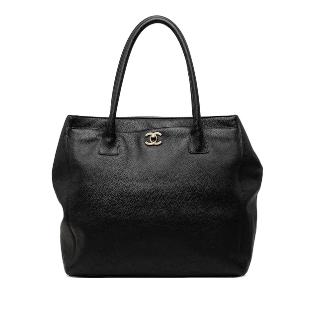 Black Chanel Tall Caviar Executive Cerf Satchel in Black Caviar leather from Designer Revival