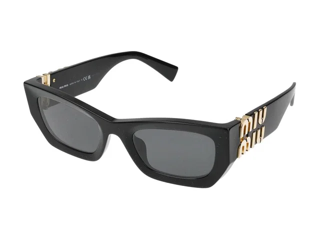 Miu Miu 0mu Rectangular Acetate Sunglasses — Black in Black from HEWI