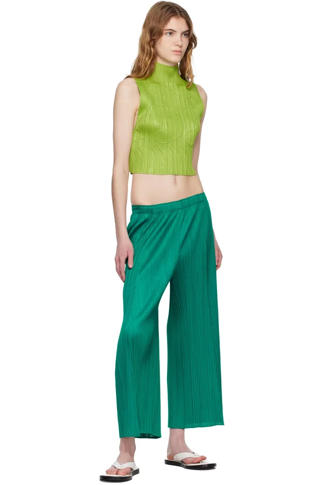 PLEATS PLEASE ISSEY MIYAKE Green Tune Top, photo 4 of 4 from SSENSE