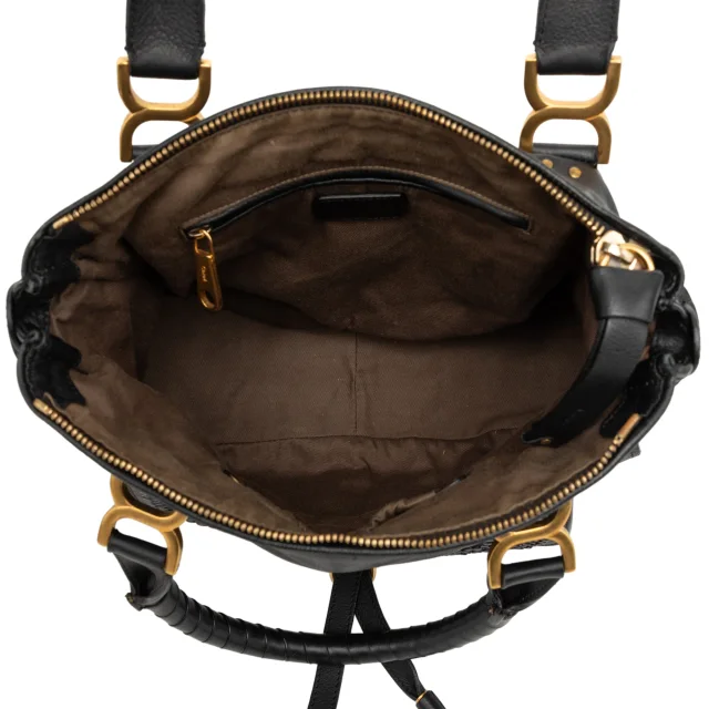 Chloé Medium Leather Marcie Satchel in black Leather from Her-Age, photo 4 of 7