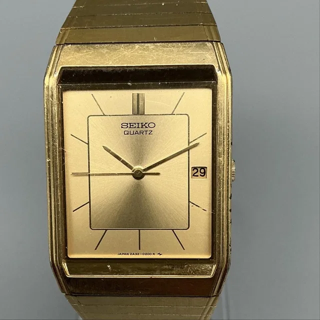 Seiko Vintage 2a32-5100 Mens Watch 25mm Gold Dial Gold Tone Date New Battery in gold from Poshmark