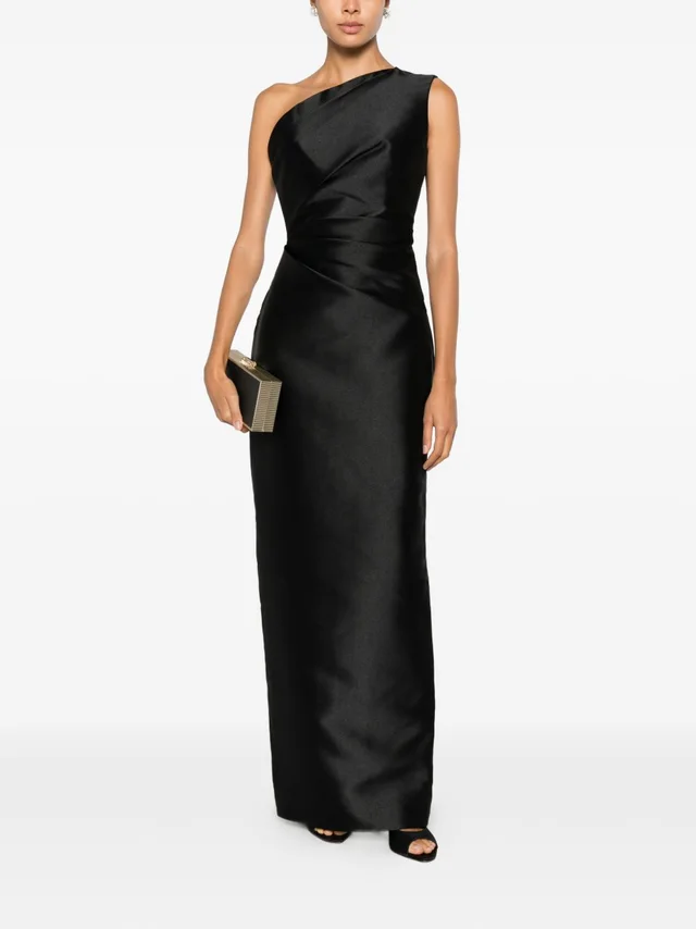 Solace one-shoulder pleated maxi dress, photo 2 of 5 from SENSER