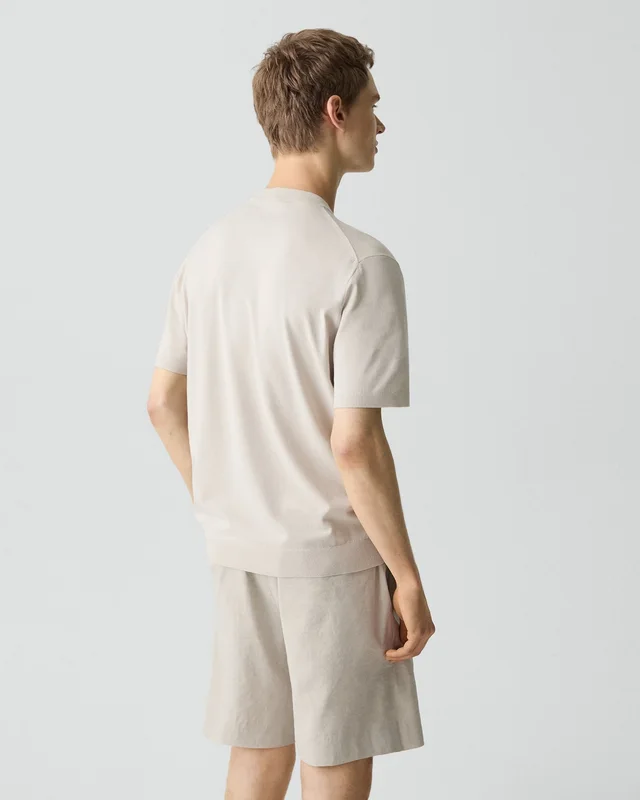 Theory Soris Tee in Light Bilen in SILVER CLOUD 62% Viscose, 38% Polyester; Exclusive Of Elastic, photo 3 of 12 from Theory