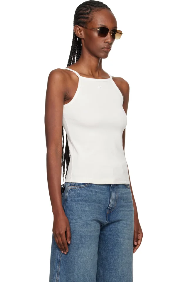 Courrèges Off-White Contrast Tank Top, photo 2 of 4 from SSENSE