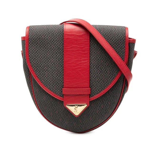Gray Saint Laurent Coated Canvas Crossbody in Grey Coated canvas from Designer Revival