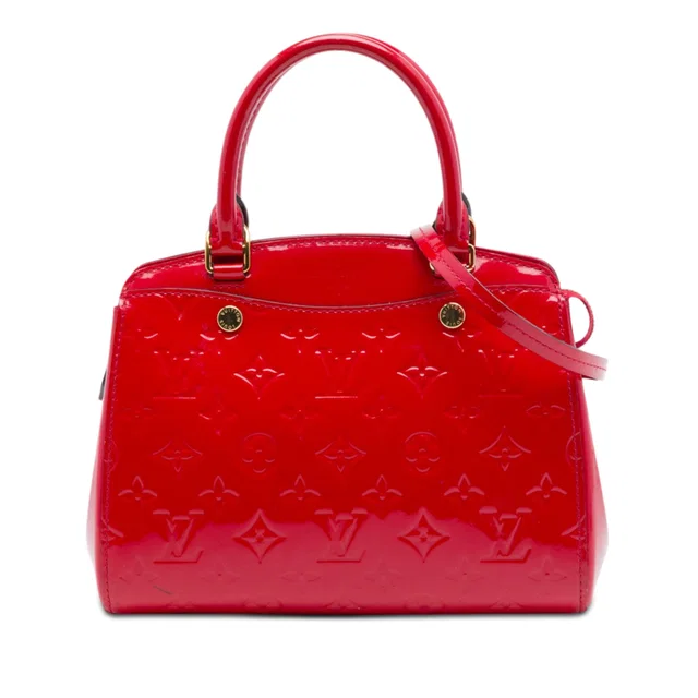 Red Louis Vuitton Monogram Vernis Brea PM Satchel in Red Leather from Designer Revival