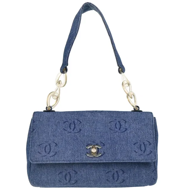Chanel 2001-2003 Blue Denim Handbag in Blue Denim from AMORE Vintage Tokyo