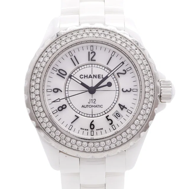 Chanel Diamond Bezel White Dial Watch in White Ceramic from The Reluxe