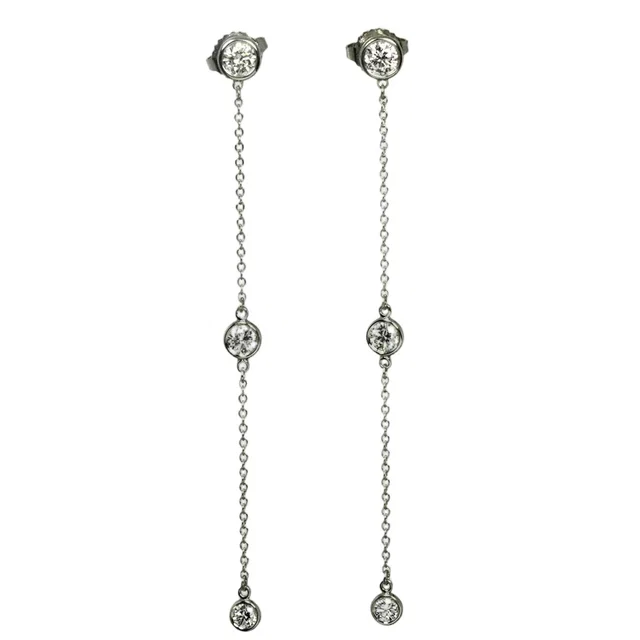 Tiffany & Co. by the Yard Drop Diamond Earrings Platinum from The Reluxe