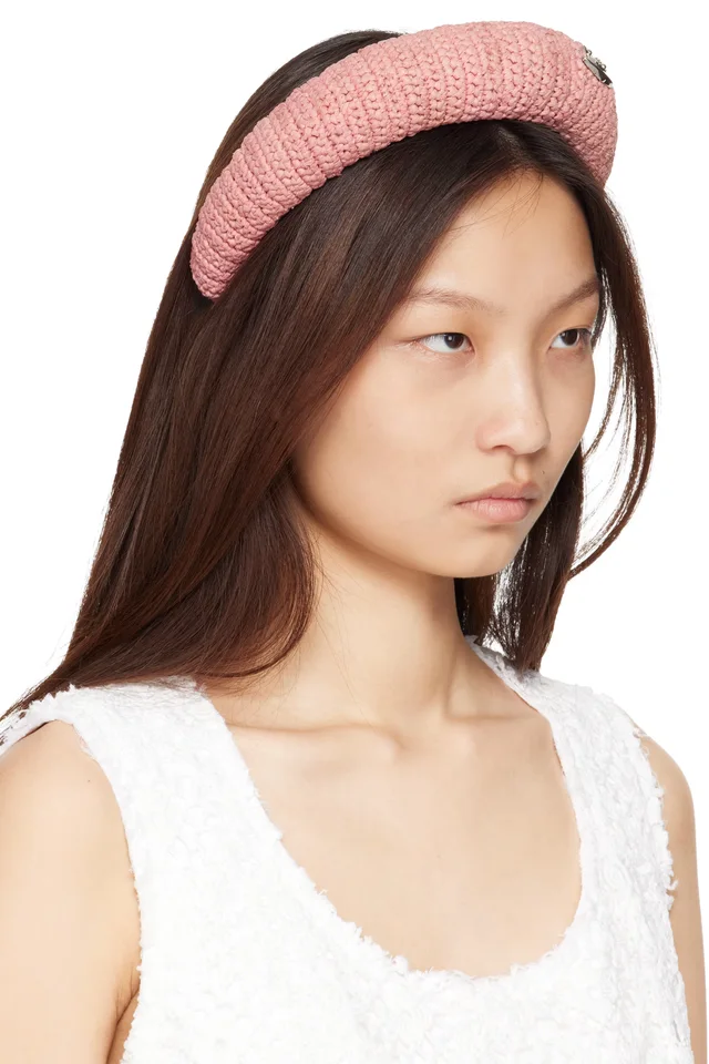 Vivienne Westwood Pink Raffia Headband, photo 2 of 3 from SSENSE