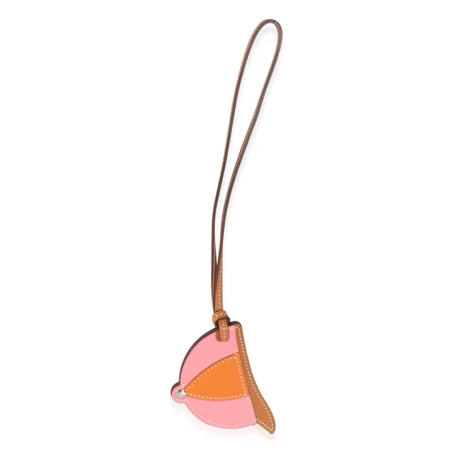 Hermès Naturel Sable Rose Dete Abricot Swift Paddock Bombe Bag Charm Brown; Orange; Pink Leather Charms in Brown Swift leather from HEWI