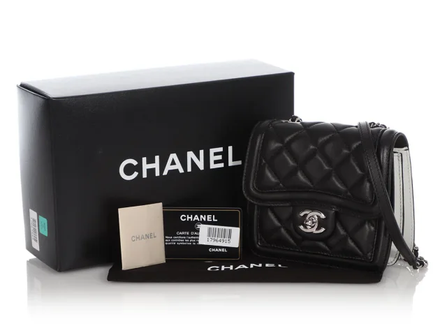 Chanel Mini Black and White Leather Citizen Flap in Black Leather from Ann's Fabulous Finds, photo 2 of 10