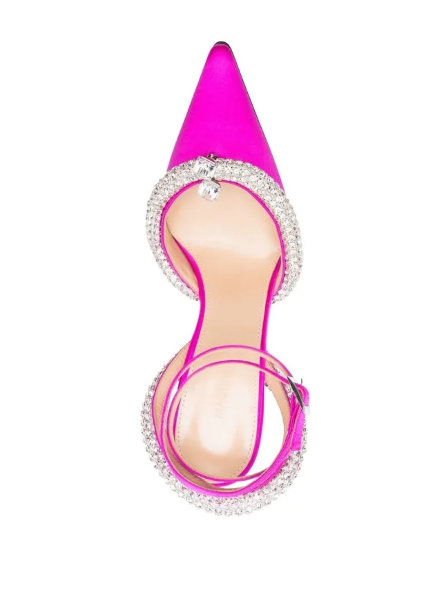 Mach & Mach Crystal Embellished Satin Slingback Pumps, photo 4 of 4 from Balardi