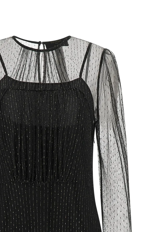 Twinset long tulle dress with pleated flounces, photo 3 of 4 from SENSER