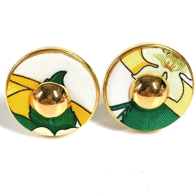 Hermès Vintage Green Silk Earrings in green Silk from Poshmark