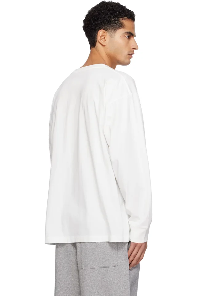 MM6 Maison Margiela White Long-Sleeve T-shirt, photo 3 of 4 from SSENSE