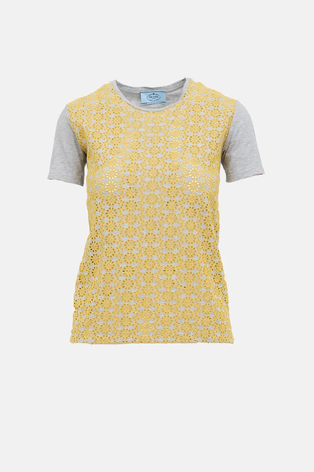 Prada 2012 Floral Eyelet T-Shirt from VSP Consignment