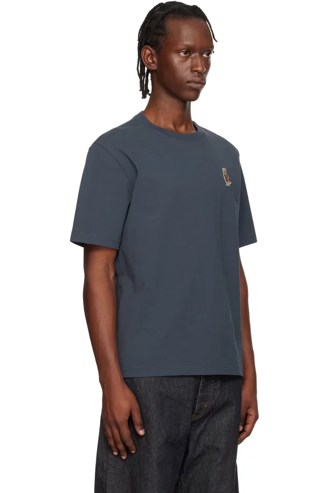 Maison Kitsuné Navy Dressed Fox Comfort T-shirt, photo 2 of 4 from SSENSE