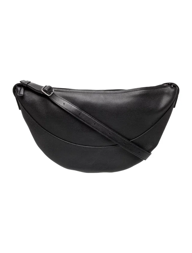 The Row Leather Jouve Shoulder Bag in black Leather from The RealReal