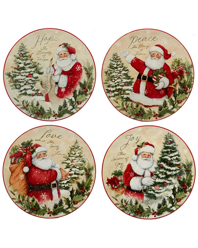 Certified International Holiday Wishes Set of 4 Dessert Plate, image 1 of 1 from Rue La La
