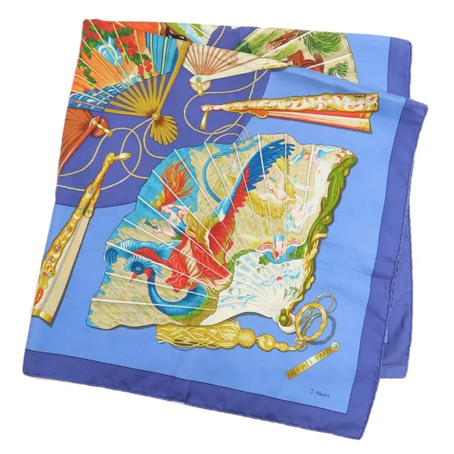 Carre 90 "Enchanting Breeze" Scarf/Muffler, Silk, Women's Hermes in blue Silk from Grailed, photo 1 of 1