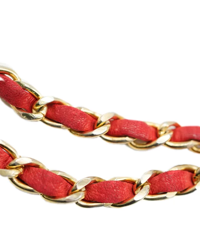 Chanel Red Leather Gold Belt in Red Leather from Luxury Promise, photo 2 of 7