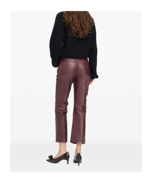 ROTATE flared leather Capri pants mahogany, photo 8 of 8 from SENSER