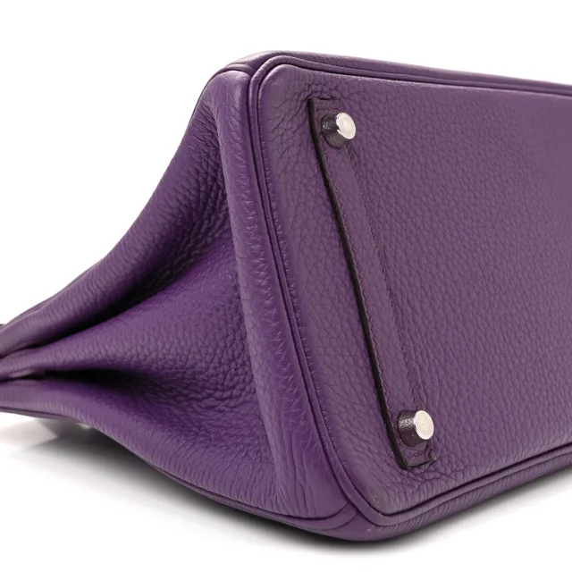 Hermès Taurillon Clemence Birkin 30 Ultraviolet in Clemence leather from FASHIONPHILE, photo 9 of 14
